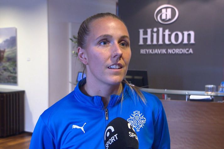 Guðrún Arnardóttir spilar vanalega út úr stöðu í hægri bakverðinum en hún er miðvörður hjá félagsliði sínu.