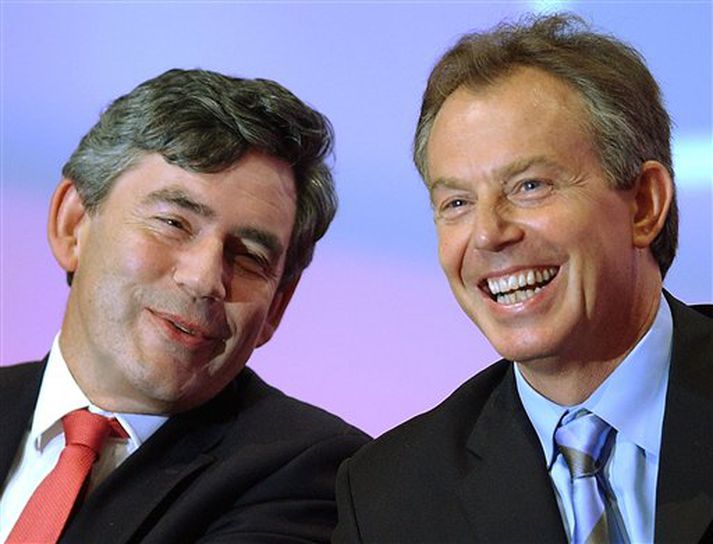 Gordon Brown og Tony Blair á góðri stund.