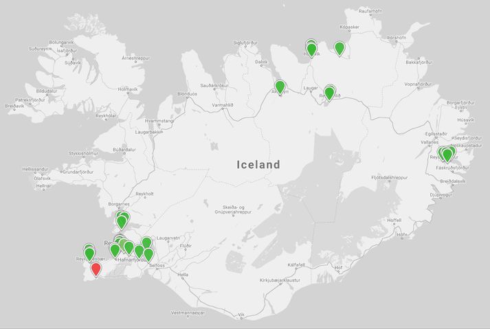 Loftgæði á landinu eru mjög góð víðast hvar nema í Grindavík ef marka má upplýsingar á vef Umhverfisstofnunar.