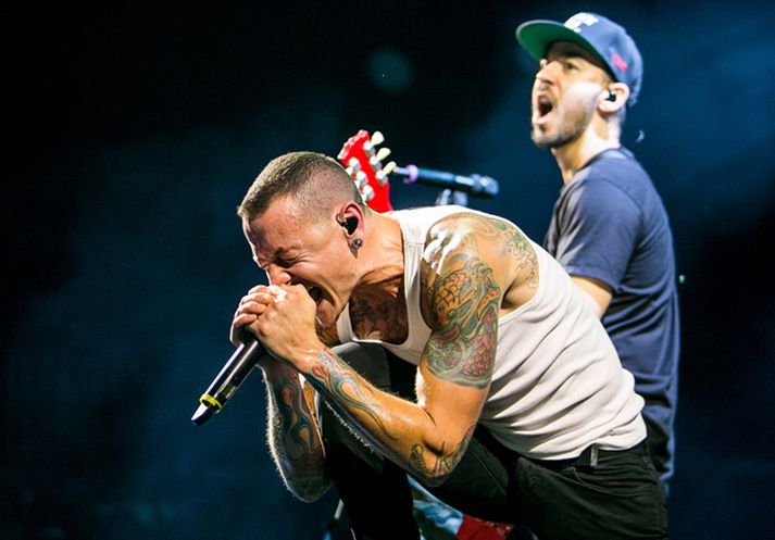 Linkin Park ómaði í hátalarakerfi MSK Zilina vallarins í Slóveníu í gær.