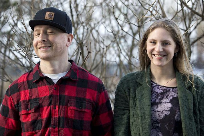 Áhugafólk um málefni palestínu Erpur Eyvindarson og Bryndís Silja Pálmadóttir leiddu saman hesta sína.  