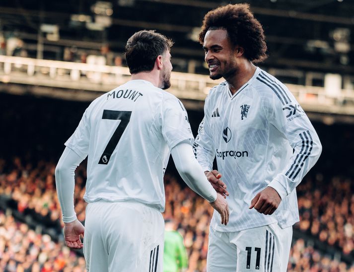 Mason Mount og Joshua Zirkzee skoruðu mörk Manchester United á Selhurst Park.