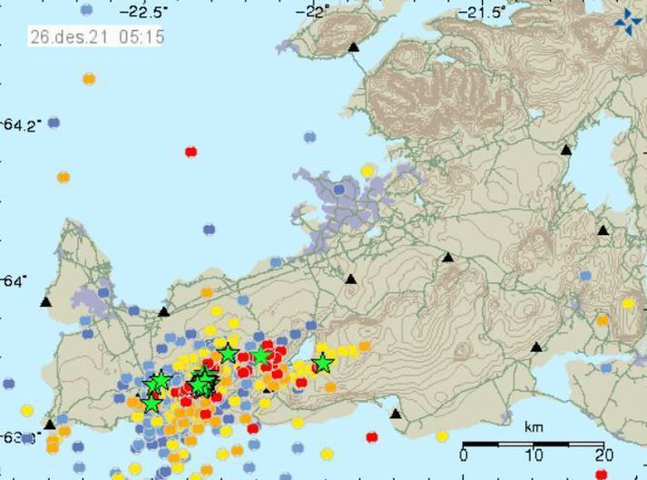 Skjálftinn klukkan 5:11 var mun nærri höfuðborgarsvæðinu en skjálftar síðuru sólarhringa.