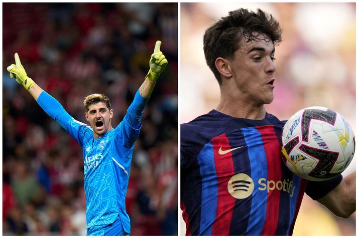 Thibaut Courtois og Gavi hlutu verðlaun í kvöld.