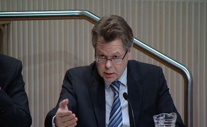 Þórarinn G. Pétursson og Már Guðmundsson á fundinum í morgun.