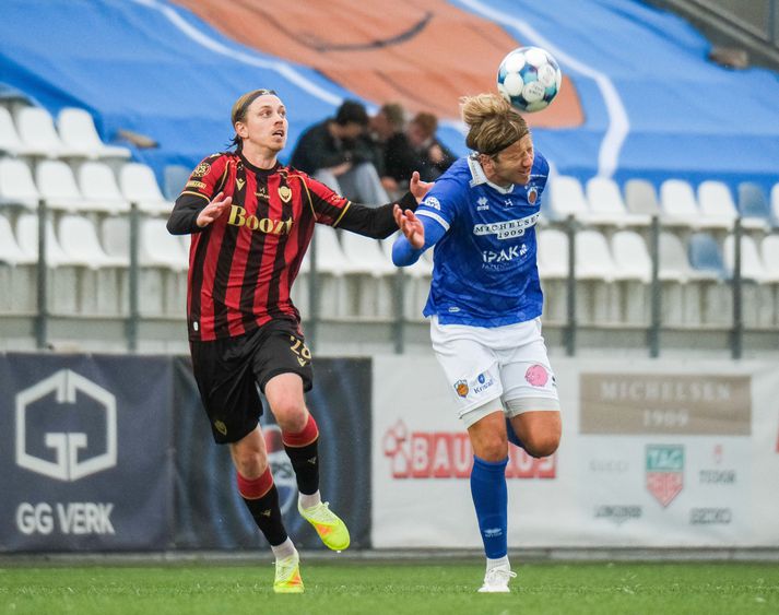 Elías Már Ómarsson var svo sannarlega í stuði í kvöld. 