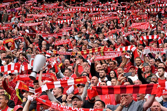 Gleðin var við völd á Anfield í dag