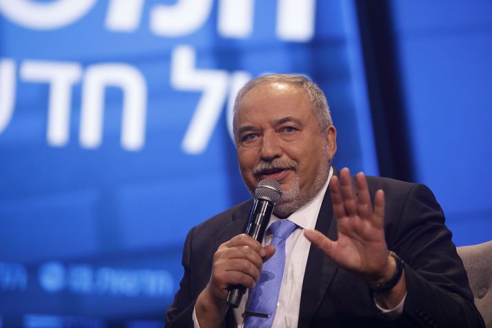 Avigdor Lieberman, forystumaður veraldlega hægriflokksins Yisrael Beitenu sem er klofningur út úr Líkúd-flokki Netanyahu.