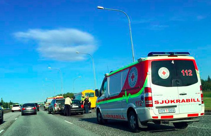 Frá vettvangi í morgun.