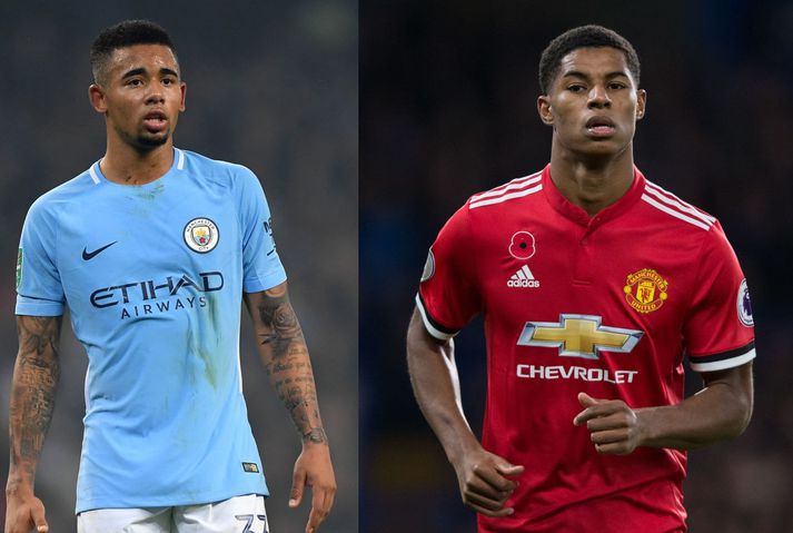 Gabriel Jesus hefur skorað sjö mörk á tímabilinu en Marcus Rashford aðeins þrjú