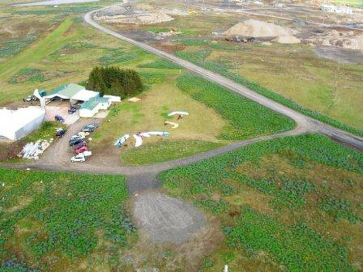 Frá aðstöðu Svifvængjamanna. Mynd/svifflug.is