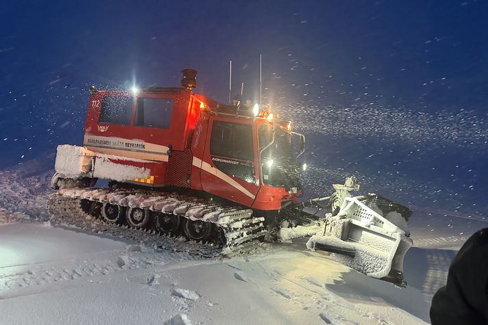 Aðstæður við Grímsfjall í Vatnajökli voru erfiðar í gærkvöldi og í nótt.