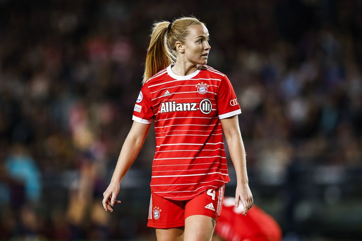Glódís Perla Viggósdóttir tók með sér skotskóna í leikinn í dag. 