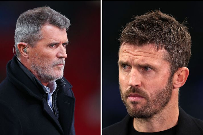 Roy Keane og Michael Carrick virðast ekki vera miklir vinir. 