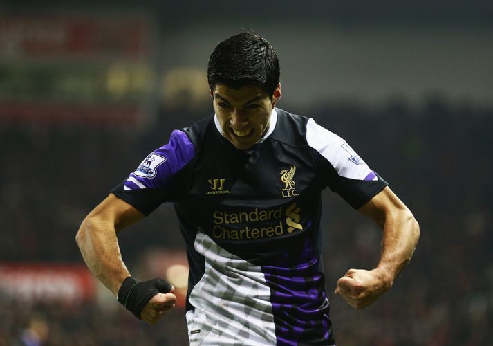 Suarez var ekkert sérstaklega ósáttur við mark sitt.