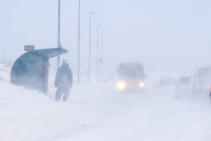 Varað er við stormi á Suðausturlandi.