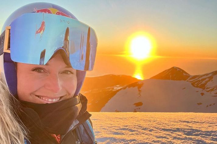 Lindsey Vonn naut sín vel á Norðurlandi.