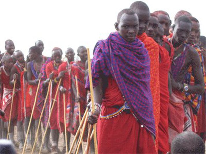Masai menn eru hávaxnir og vel á sig komnir.  Og eftirsóttir meðal kynlífstúrista í Kenya.