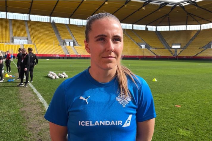 Guðrún Arnardóttir, leikmaður íslenska landsliðsins í fótbolta, er bjartsýn á góð úrslit gegn sterku liði Þjóðverja í undankeppni EM 2025 í Aachen á morgun