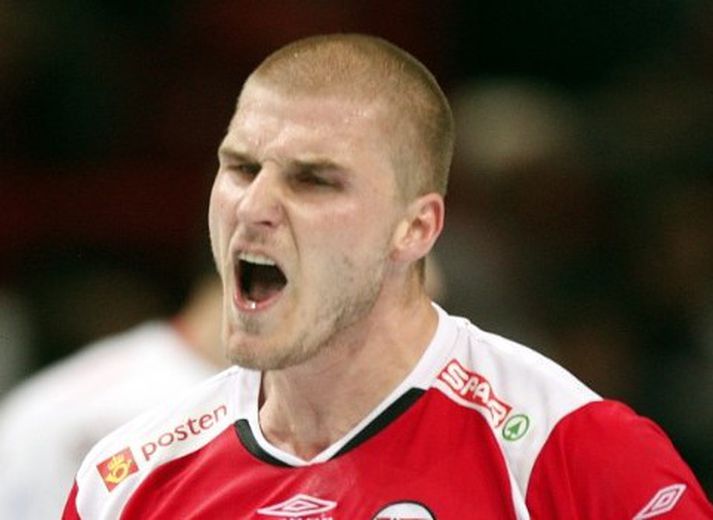Bjarte Myrhol skoraði 11 mörk fyrir Norðmenn í dag