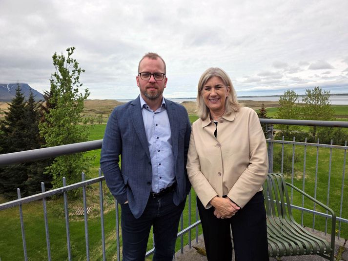 Trausti Hjálmarsson formaður Bændasamtaka Íslands og Hanna Katrín Friðriksson atvinnuvegaráðherra.