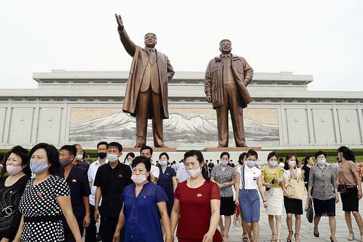 Frá Pyongyang í Norður-Kóreu. Sé maðurinn smitaður er það fyrsta staðfesta tilfelli Covid-19 í Norður-Kóreu.