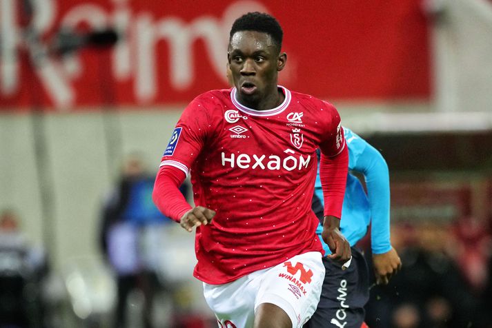 Folarin Balogun á ferðinni í leik með Stade de Reims.