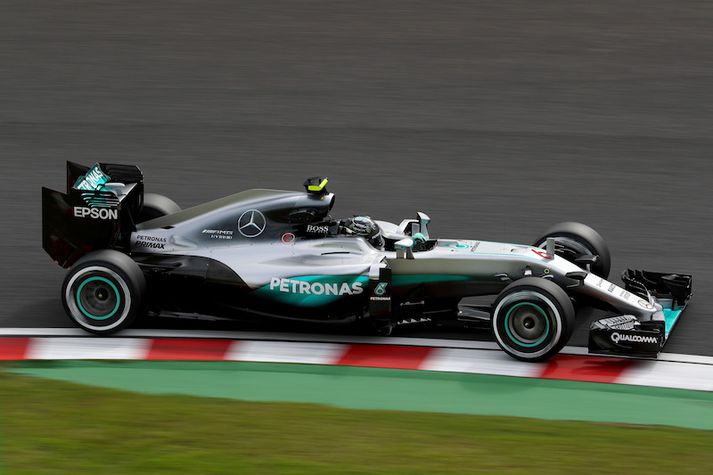 Nico Rosberg var fljótastur í allan dag á Suzuka brautinni í Japan.