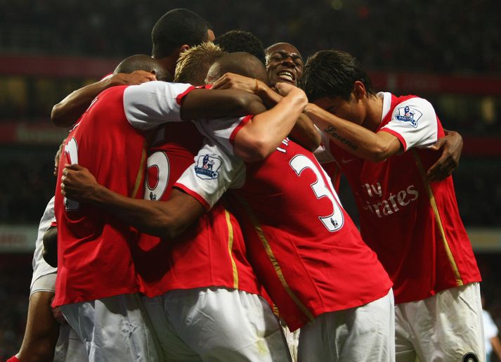 Leikmenn Arsenal fagna marki.