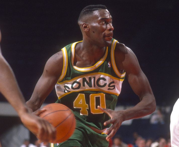 Shawn Kemp í leik með Seattle SuperSonics.