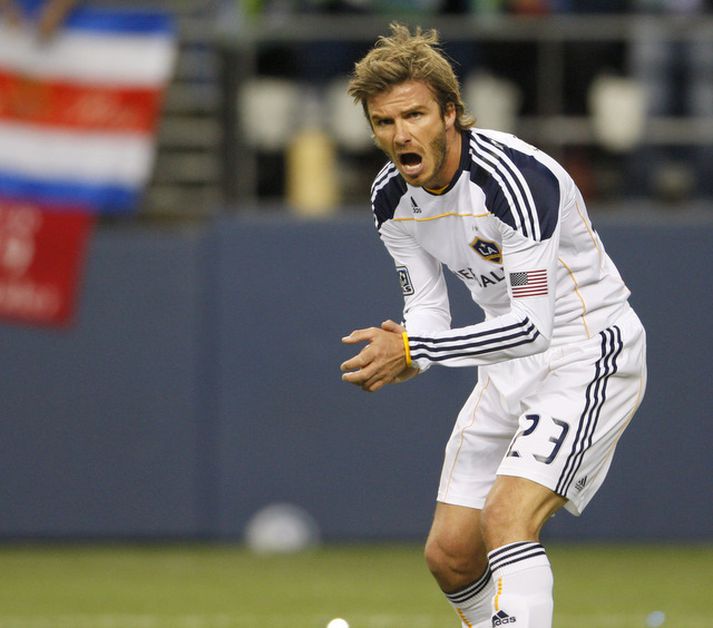 Beckham í leik með LA Galaxy.