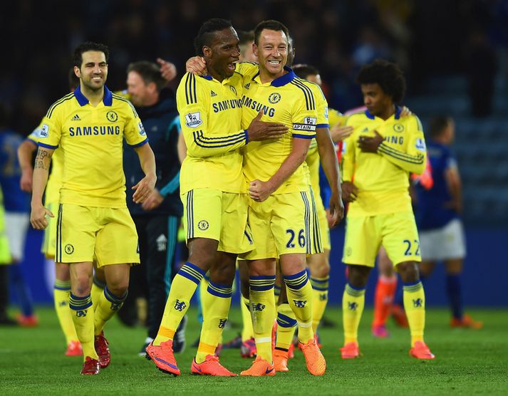 Didier Drogba og John Terry eftir leik í kvöld.