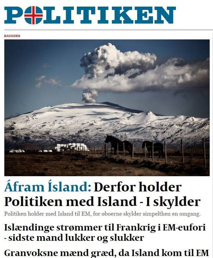 Glæsileg forsíðan á politiken.dk.