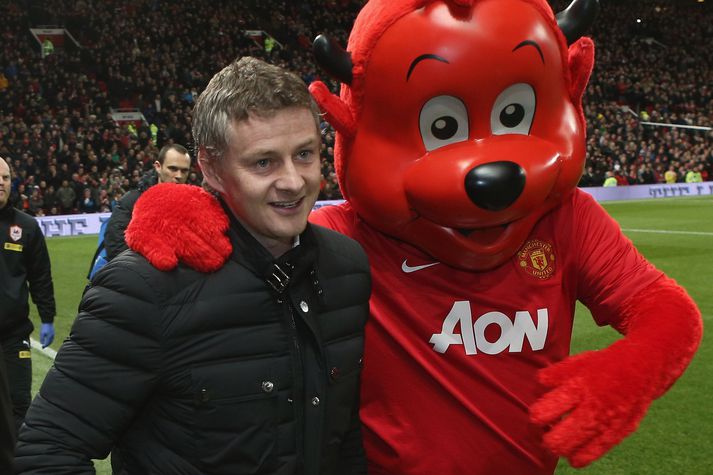 Ole Gunnar Solskjær og sjálfur Rauði djöfullinn.