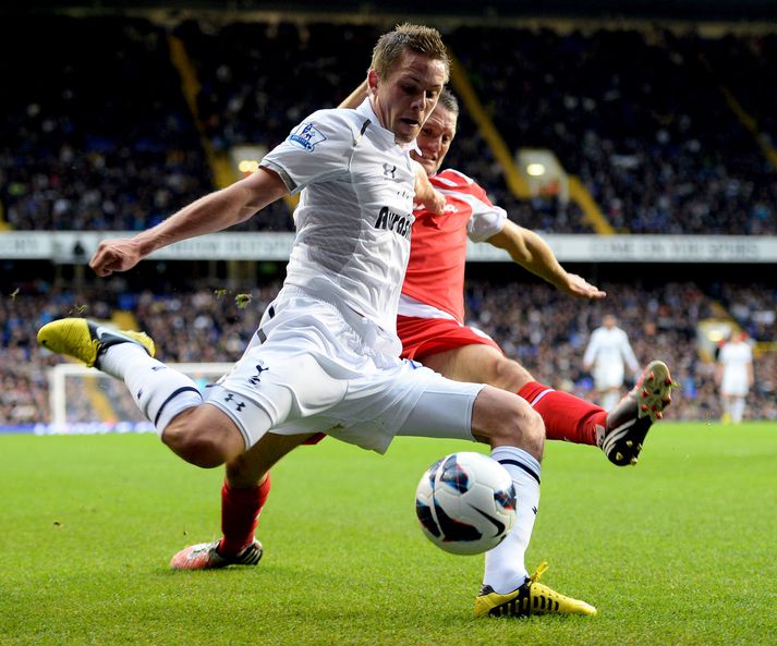 Gylfi Sigurðsson í leik með Tottenham.