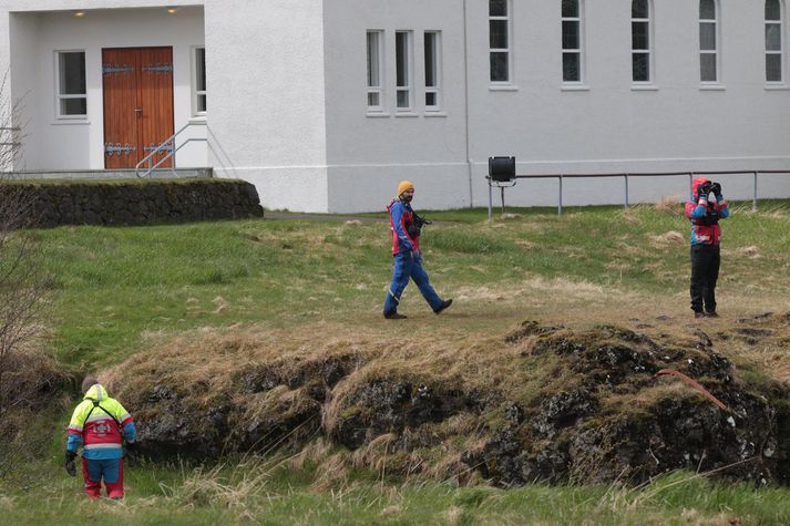 Leitarsvæðið í gær náði frá kirkjugarði Selfossbæjar og út að Kaldaðarnesi.