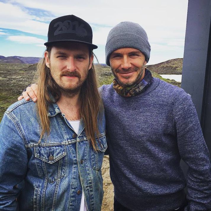 Guðmundur Óskar og Beckham á góðri stundu.