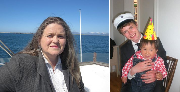 Birna Gunnarsdóttir en einnig má sjá Ara Júlíus á útskriftardaginn ásamt yngri bróður sínum.