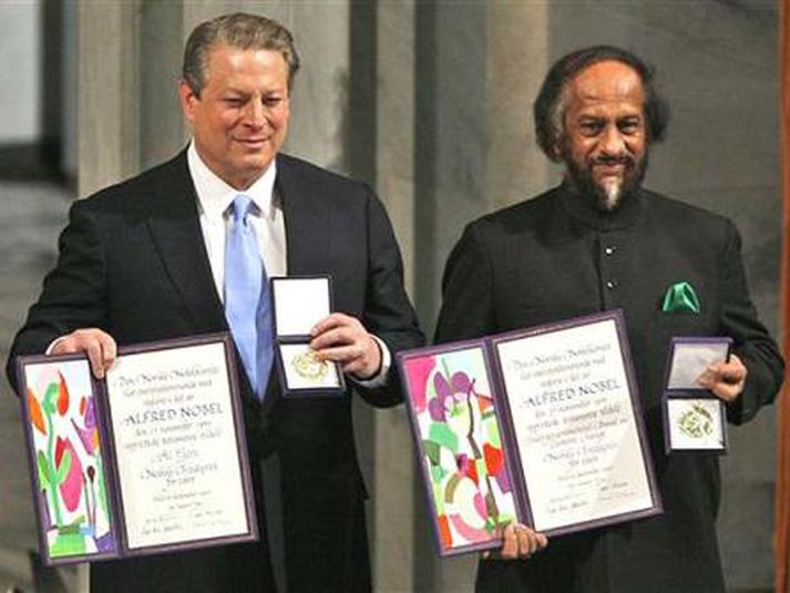 Al Gore með Dr. Rajendra K. Pachauri.