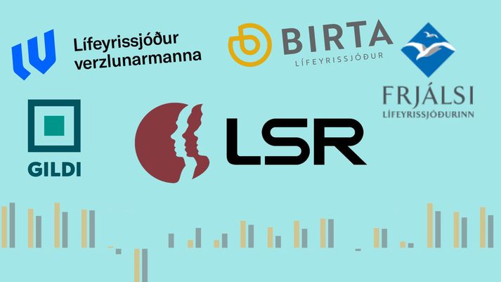 Fimm stærstu lífeyrissjóðir landsins eru LSR, LV, Gildi, Birta og Frjálsi. 