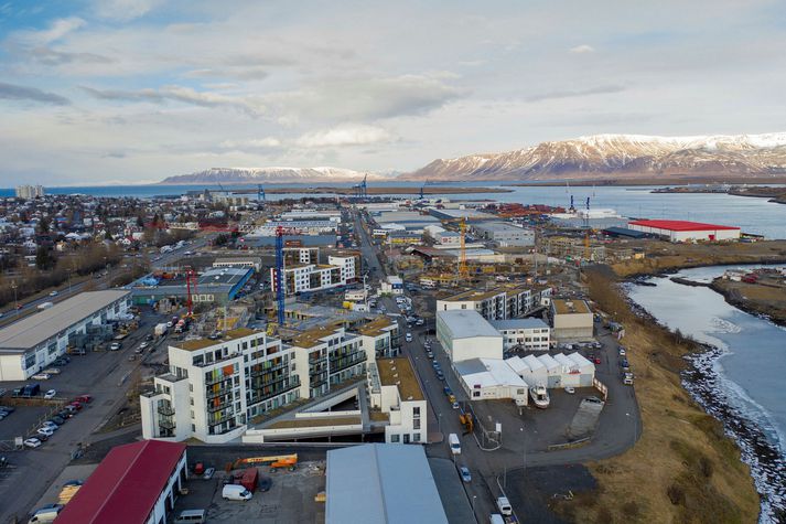 Deilan snýr að innheimtu innviðagjalds í Vogabyggð, nýju hverfi í Reykjavík sem sést hér.