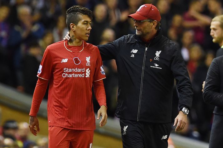 Jürgen Klopp og Roberto Firmino.