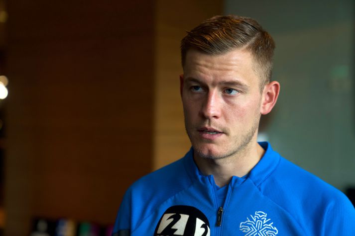 Alfreð Finnbogason, landsliðsmaður Íslands í fótbolta og leikmaður KAS Eupen í Belgíu