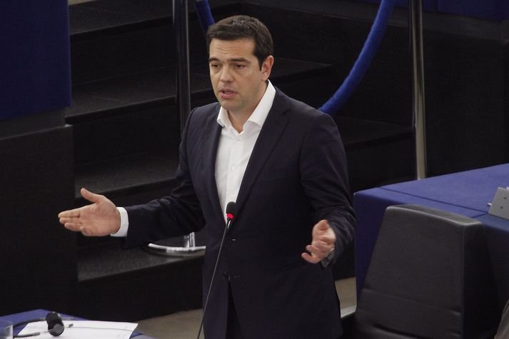 Alexis Tsipras, forsætisráðherra Grikklands, lagði tillögurnar fyrir gríska þingið.