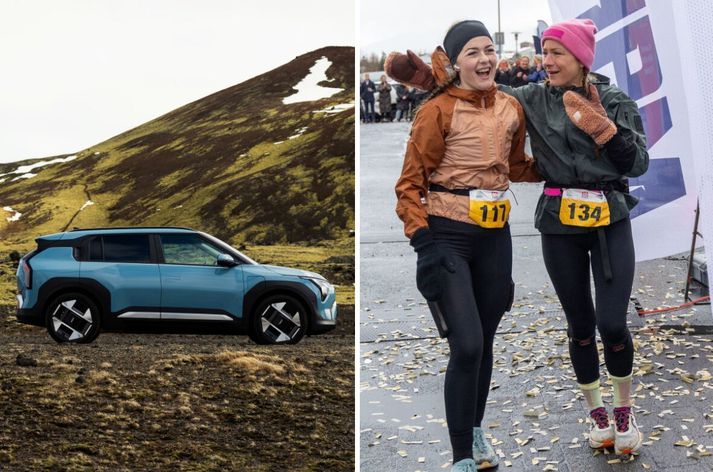 Elísa Kristinsdóttir og Mari Jaersk hlupu lengst í Bakgarðshlaupinu í Öskjuhlíð fyrir ári síðan. Núna er glæsilegur bíll í verðlaun ef sigurvegarinn fer að minnsta kosti 91 hring.