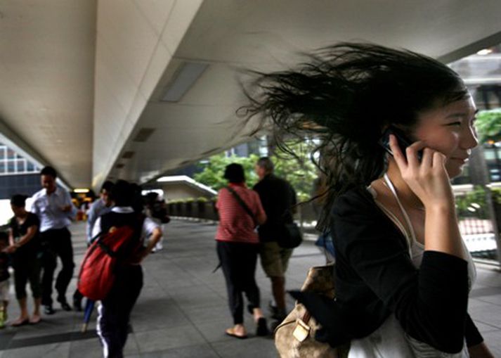 Frá Hong Kong þar sem áhrifa fellibyljarins gætti.