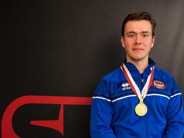 Anton Haukur Þórlindsson varð heimsmeistari í dag.