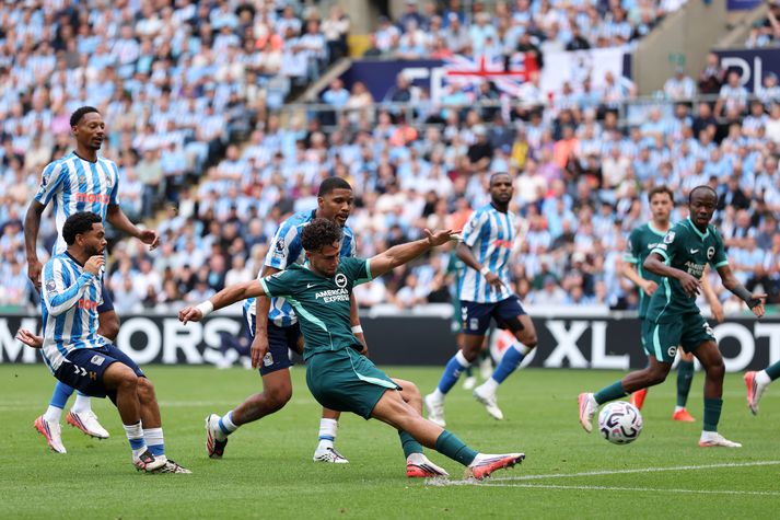 Charalampos Kostoulas skoraði eitt mark í dag fyrir Brighton 