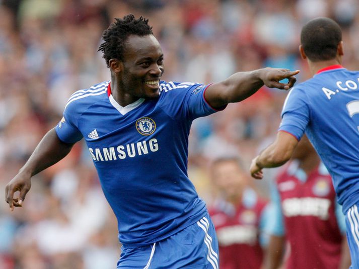 Mickael Essien skoraði tvö fyrir Chelsea í dag.