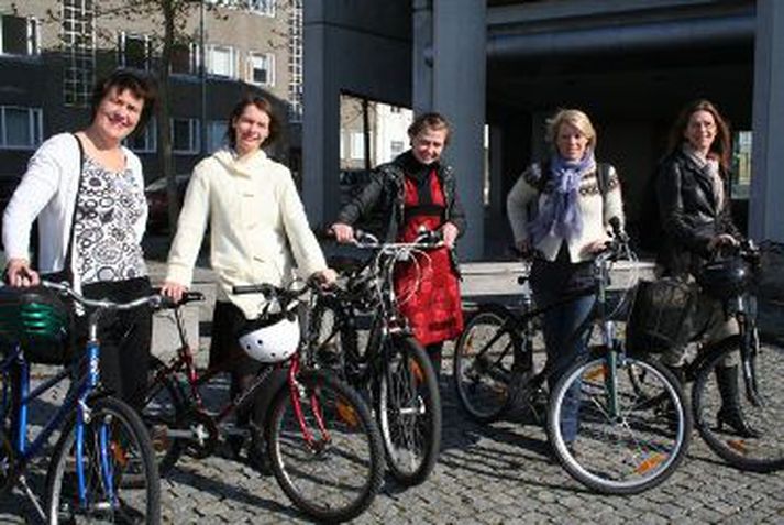 Borgarfulltrúarnir Björk, Oddný, Sóley, Þorbjörg og Jórunn. Myndin er tekin af Reykjavíkurborgar.